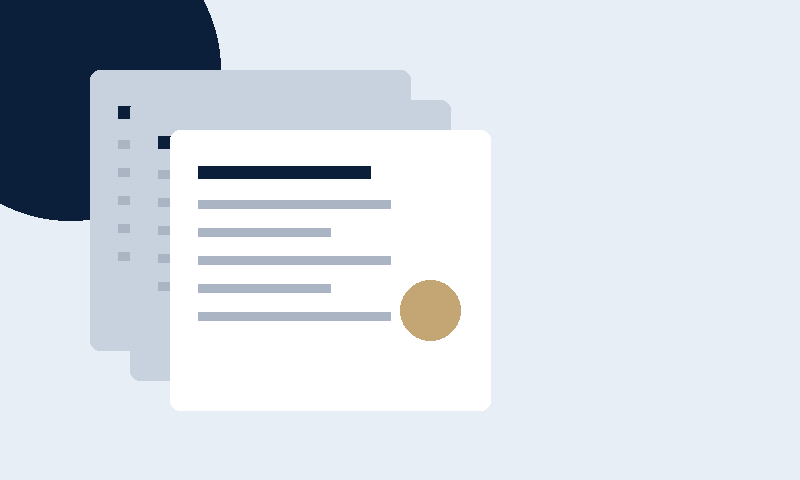 Illustrated stack of commercial contract documents